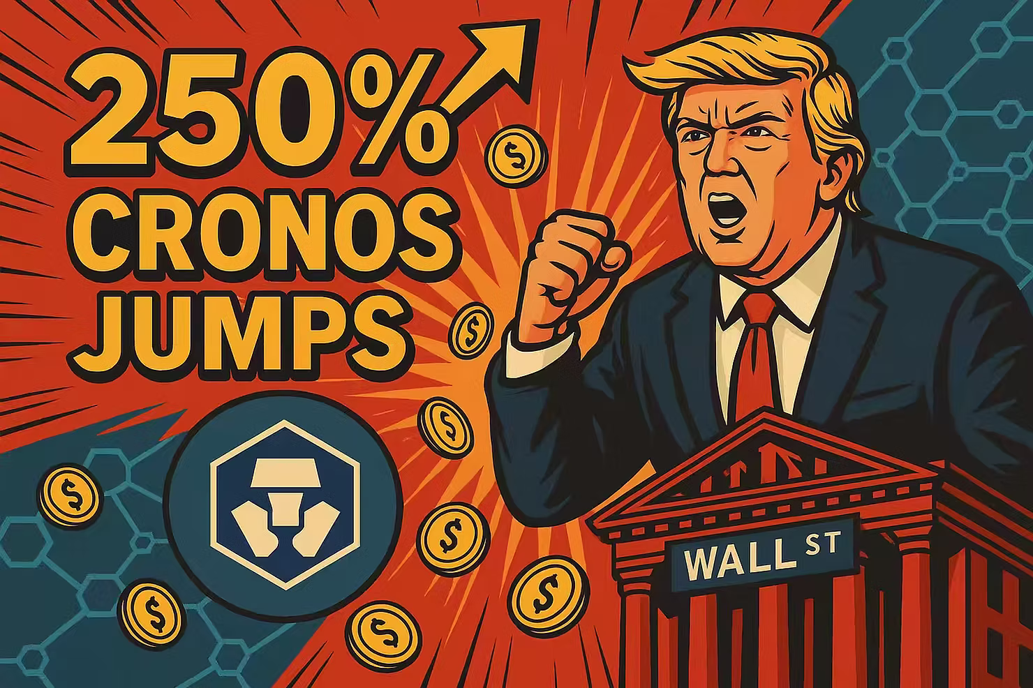 Cronos 250%, Trump Media Crypto.com, CRO price surge, Cronos partnership, $6.4 billion treasury