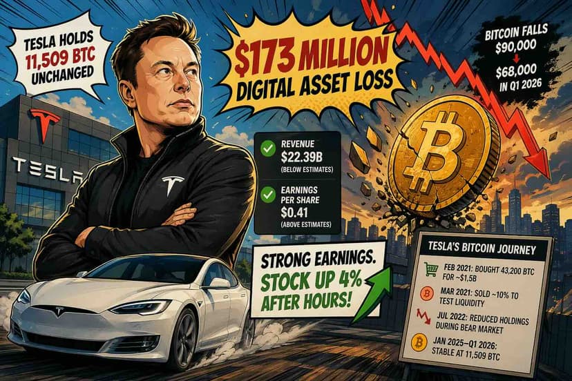 Tesla Holds Bitcoin, Takes $173M Hit as Market Swings